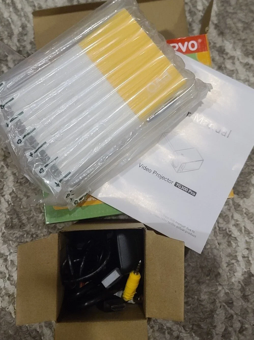 PVO Mini LED Projector - White and Yellow